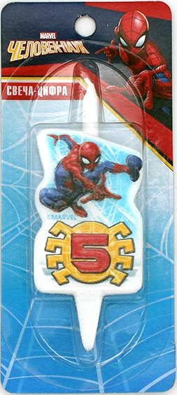 Свеча Цифра 5 Человек-паук 3535
