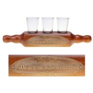 Скалка с рюмками Между первой и второй, 30*6см, дерево Арт-561991