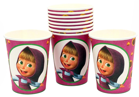 Стакан бумажный Маша и Медведь 225мл*10шт Арт-735439