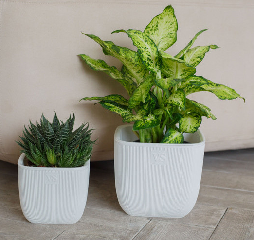 Горшок Фабио 4,7лит Белый 19х19х19см (с дренажной системой)