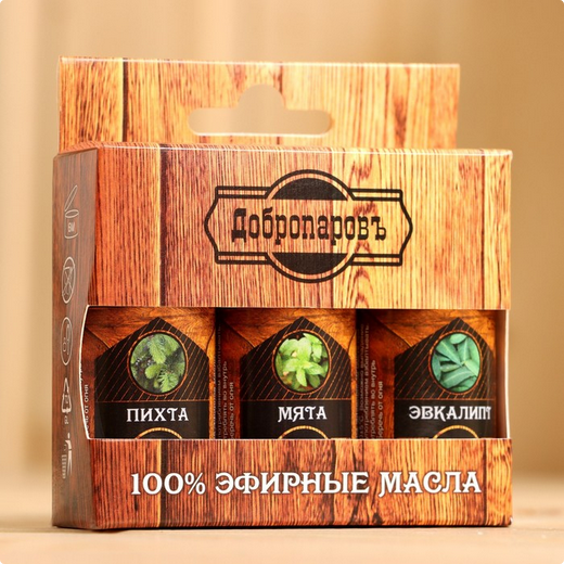 Набор эфирных масел Добропаровъ 3шт*17мл Пихта+Мята+Эвкалипт Арт-9911395 Набор эфирных масел Добропаровъ 3шт*17мл Пихта+Мята+Эвкалипт Арт-9911395