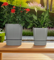 Горшок Квадрат Гранд 2,7лит Серый муссон D-15см