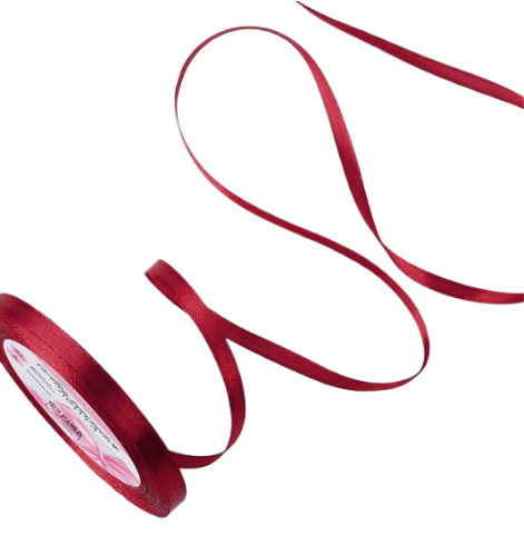 Лента Атласная 6мм*25ярд Вишнёвая №37