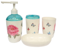 Набор для ванной комнаты 4 предмета Арт-671/671-В пластиковый
