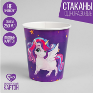 Стакан бумажный Волшебный единорог 250мл*10шт Арт-4799677
