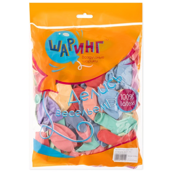 Шар латексный 12/30см макарунс Ассорти 1уп/100шт Арт 912014