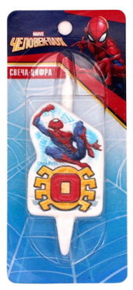 Свеча Цифра 0 Человек-паук 3530