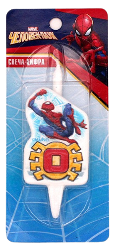Свеча Цифра 0 Человек-паук 3530