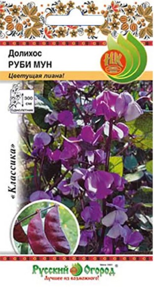 Цветы Долихос Руби мун ЦВ/П (НК) 5шт лиана (гиацинтовые бобы) до 3м