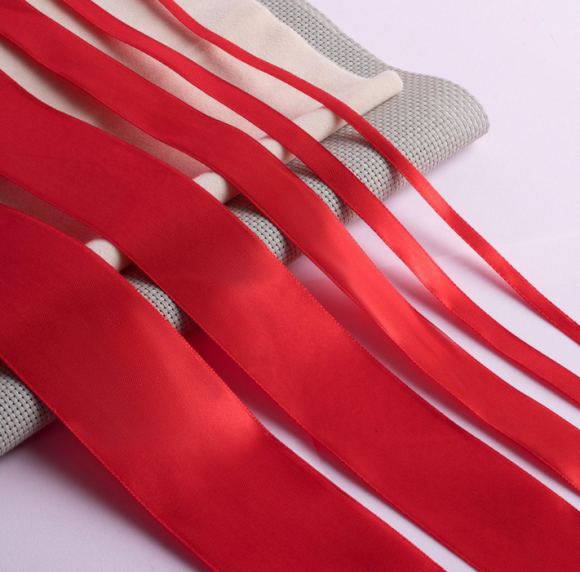 Лента Атласная Набор 5шт Красная 6/10/20/40/50мм 25ярд Арт-2611776