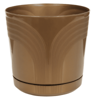 Горшок Корад 120мм Золото с поддоном высота 11см