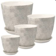 Кашпо Бутон №-РС-189 Диско Серый №-1 D-12см Кашпо Бутон №-РС-189 Диско Серый №-1 D-12см