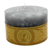 Свеча Цилиндр 3 фитиля Дымчато-Голубая 150мм*105мм Арт-170830