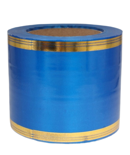 Лента Золот полоса 10см*50ярд Синяя Лента Золот полоса 10см*50ярд Синяя