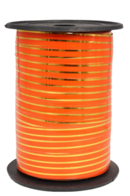 Лента Золот полос 1см*100ярд ОРАНЖЕВАЯ РОССИЯ