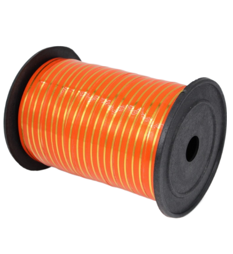 Лента Золот полос 1см*100ярд ОРАНЖЕВАЯ РОССИЯ