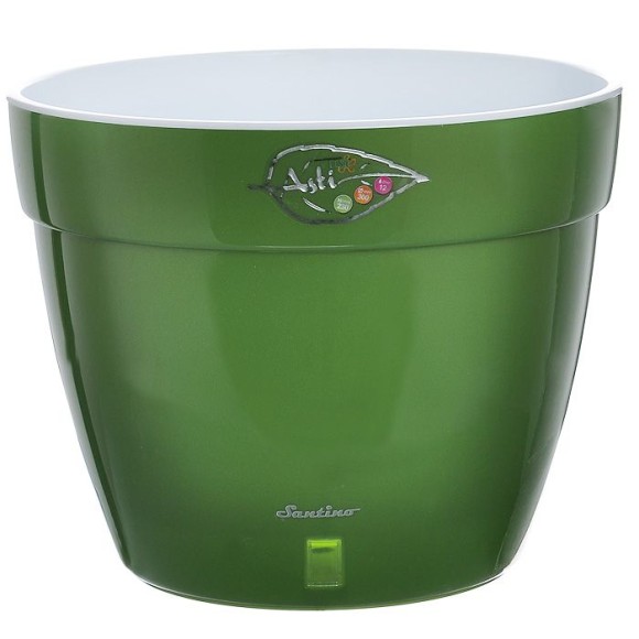 Горшок Santino Asti 4лит Зелён-Золото-Белый (с дренажной системой)