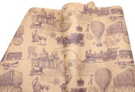 Бумага крафт Европа старое время темно-фиолетовый на коричневом 70см*8,5