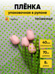 Пленка прозрачная с рисунком Бисер Салатовый 70см/8м