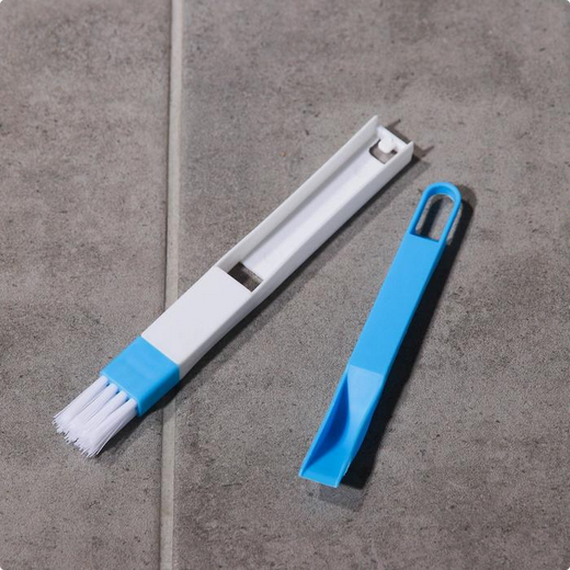 Щетка-кисть для очистки окон и узких проёмов Долянас совочком-скребком Арт-5531374(Н-16см)