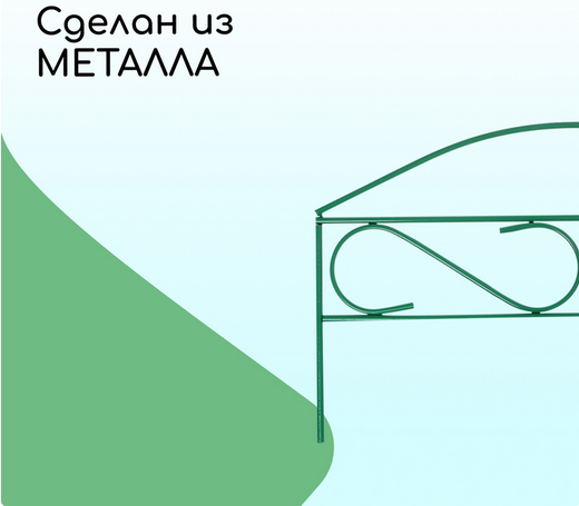 Заборчик металлический Узкий Мини 3,2м (5секций) высота 37см