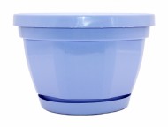 Горшок Крокус восьмигр 210мм Голубой 4лит с поддоном высота 15см