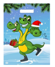 Сумочка пакет п/э 310*400мм Горыныч на коньках Арт-56840