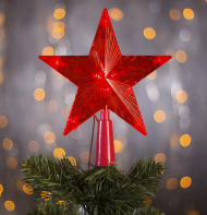 Верхушка на ёлку Звезда светодиодная 15см Арт-3612318 (провод 2м)