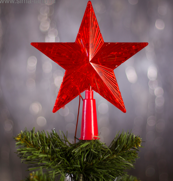 Верхушка на ёлку Звезда светодиодная 15см Арт-3612318 (провод 2м)