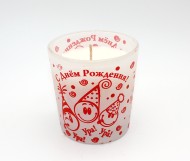 Свеча Хамелеон в Стекле Смайлы арома Роза 3229