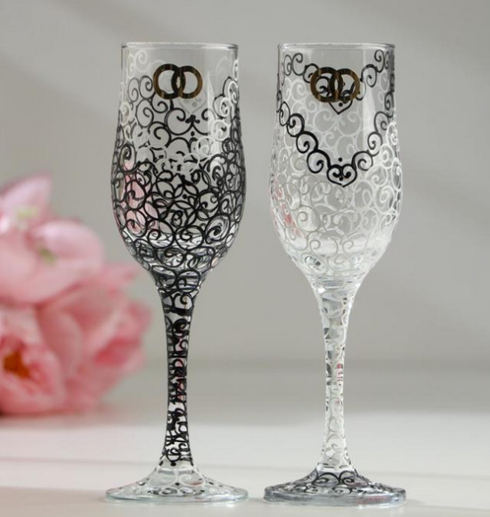 Набор Свадебных бокалов Роскошь 2шт*150мл Арт-6945699