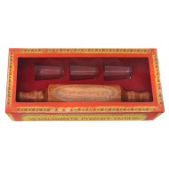 Скалка с рюмками Не дай себе просохнуть, 30*6см, дерево Арт-561994