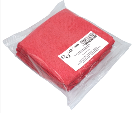 Набор салфеток из микрофибры оптимум Красная 30*30см*5шт Арт-53959