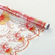 Пленка прозрачная с рисунком Лаванда Золото-Красная 70см/200гр