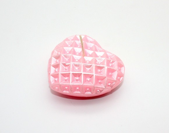 Свеча Сердце клеточка перламутр, 107362