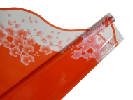 Пленка матовая Николь с Орхидеями Оранжево-Оранжево-Белая 70см/200гр