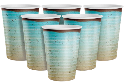 Стакан бумажный Голубая керамика 250мл*6шт Арт-30000853