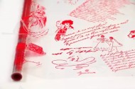 Пленка прозрачная с рисунком Пушкин Красная 70см/200гр