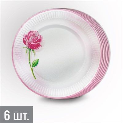 Тарелка бумажная Нежность (1уп/6шт) D-18см Арт-30001563