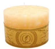 Свеча Цилиндр 3 фитиля Кремовый 150мм*105мм Арт-170823