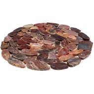 Каменная мозаика MS002 HP ГАЛЬКА красно-коричнев НА КРУГЕ