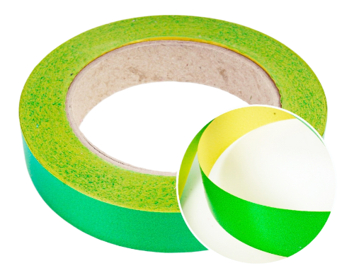 Лента Простая 2см*50ярд Двухцветная Жёлто-Зелёная