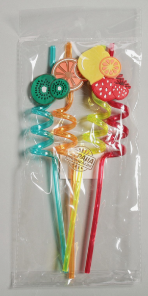 Трубочки для коктейля Фрукты 4шт Арт-5046486