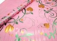 Пленка матовая Антуриум Розовая-Золото 70см/200гр