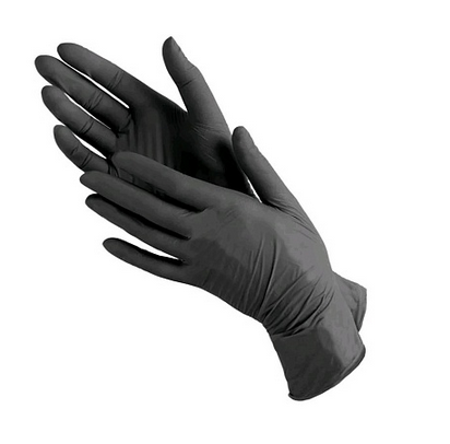 Перчатки нитриловые неопудренные Чёрные р.XL (100штук)
