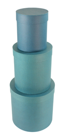 Набор коробок Круглых Однотон 3шт Мятные (H25см W26см)(H23см W20см)(H18см W16см)