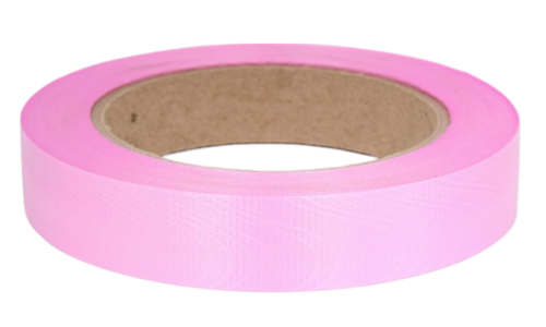 Лента Простая Тиснение дерево 2см*50ярд Ярко-Розовая