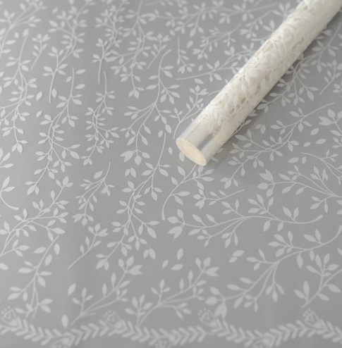 Пленка прозрачная с рисунком Веточки Белая 70см/200гр