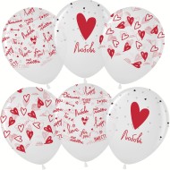 Шар латексный 12/30см кристалл Про любовь прозрачный 1уп/25шт Арт 711543