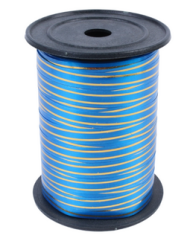 Лента Золот полос 1см*100ярд СИНЯЯ